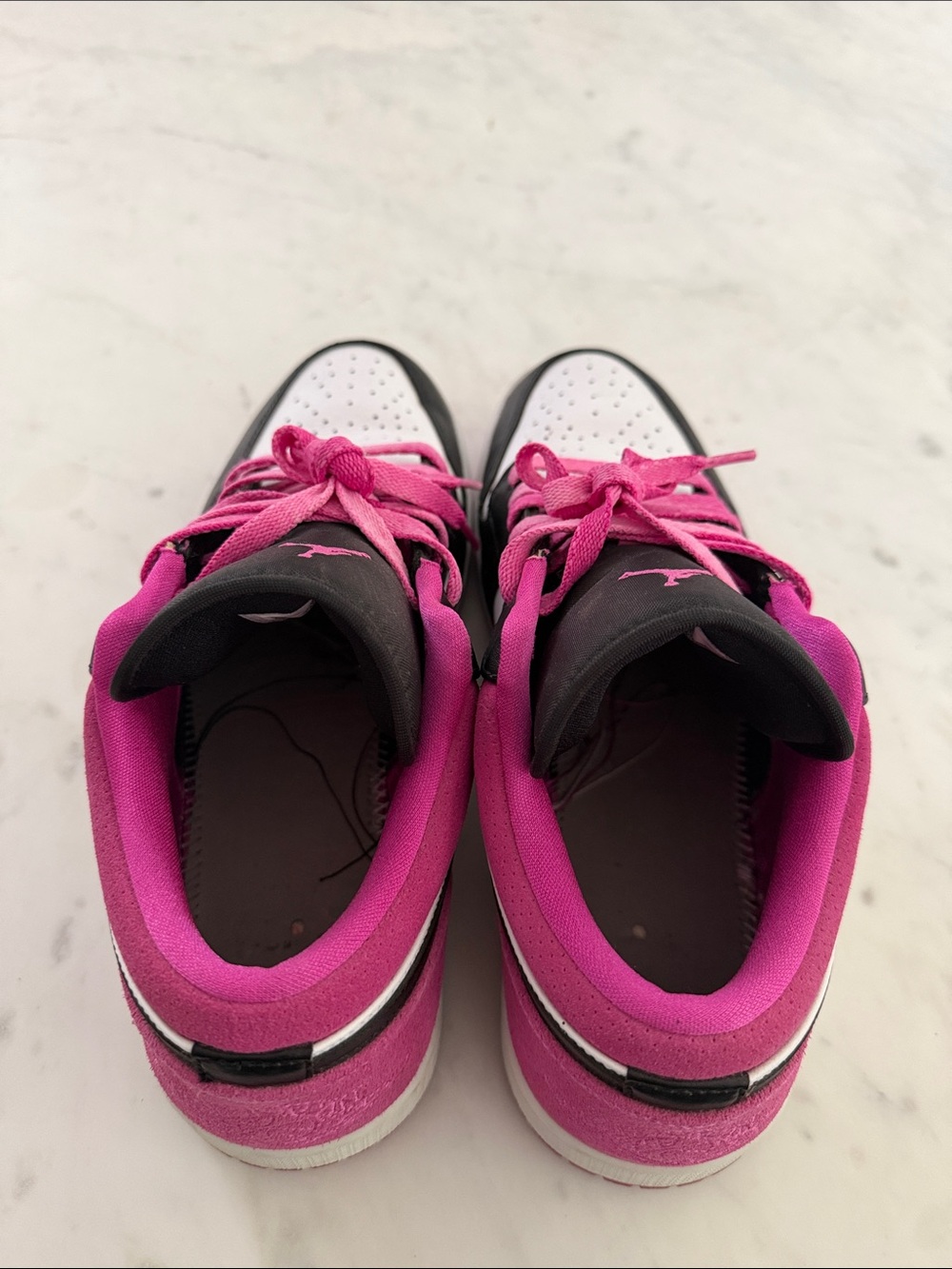 Jordan 1 Low-Top Sneakers in Black, White & Pink size 11 , no box, no inserts - Picture 5 of 9